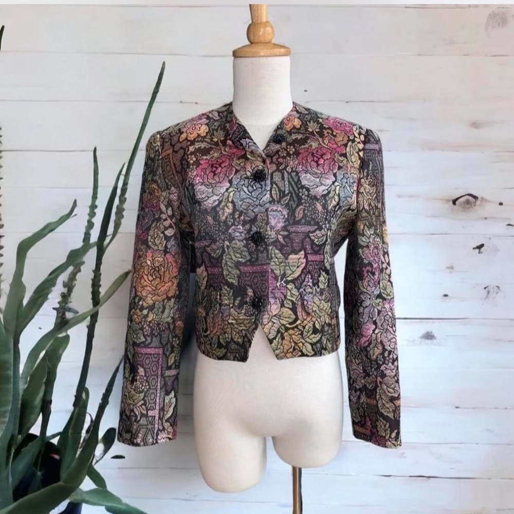 Vintage Tapestry Proportion Petites Floral Blazer